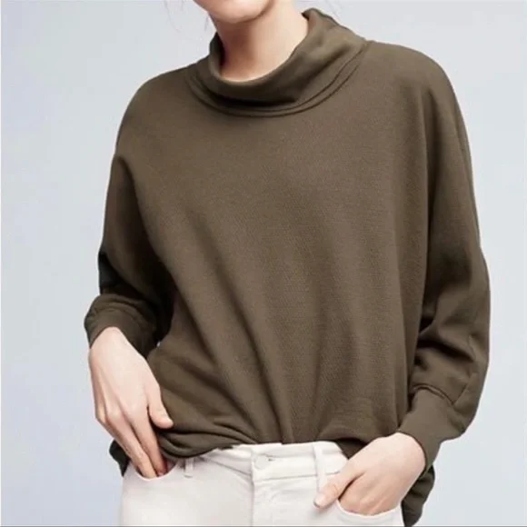 Anthropologie Stateside Bente Cowl Neck 3/4 Sleeve Pullover Sweater Size Large - Picture 3 of 12